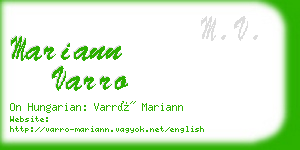 mariann varro business card